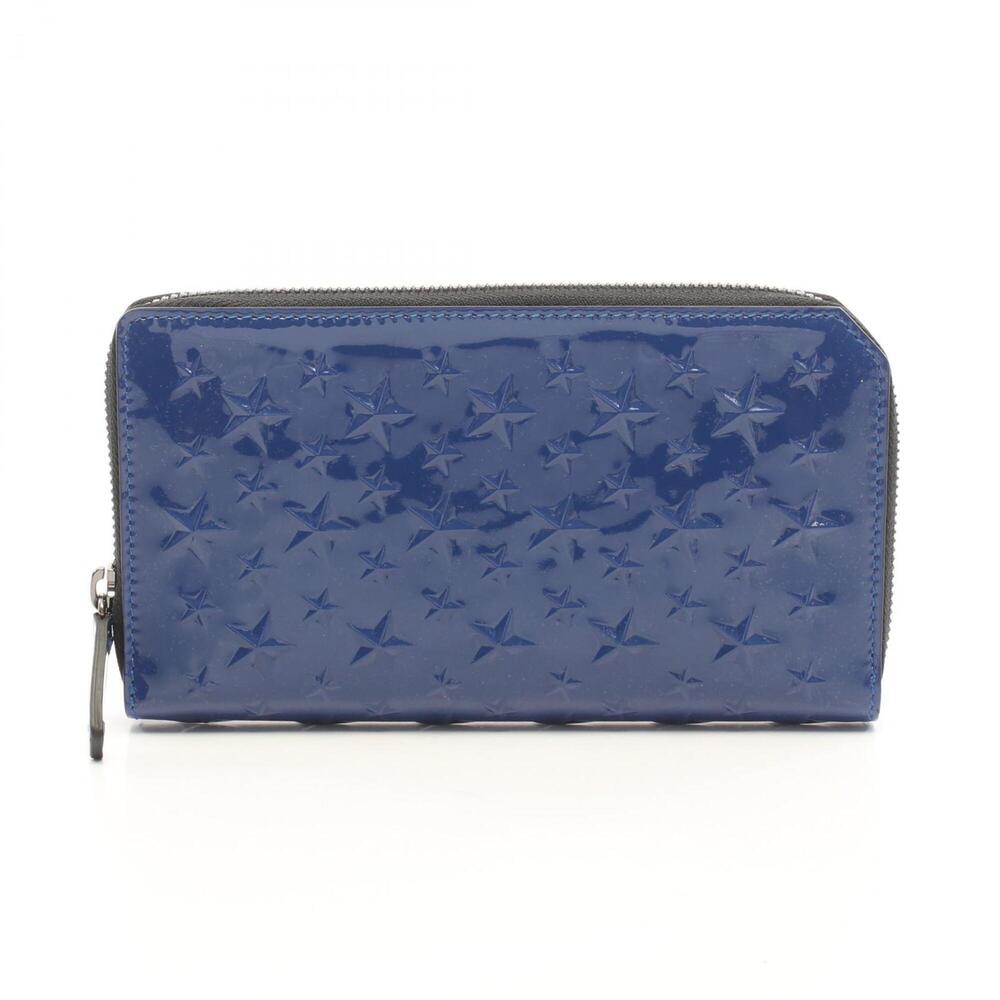 Jimmy Choo CARNABY Star Embossed Round Long Wallet, Patent Leather, Women's, ...
